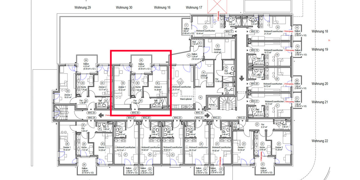 Etagenwohnung Freiburg im Breisgau Wiehre - 2 Zimmer, 51 m&sup2;, 1.450&euro; | Angebot:25738662