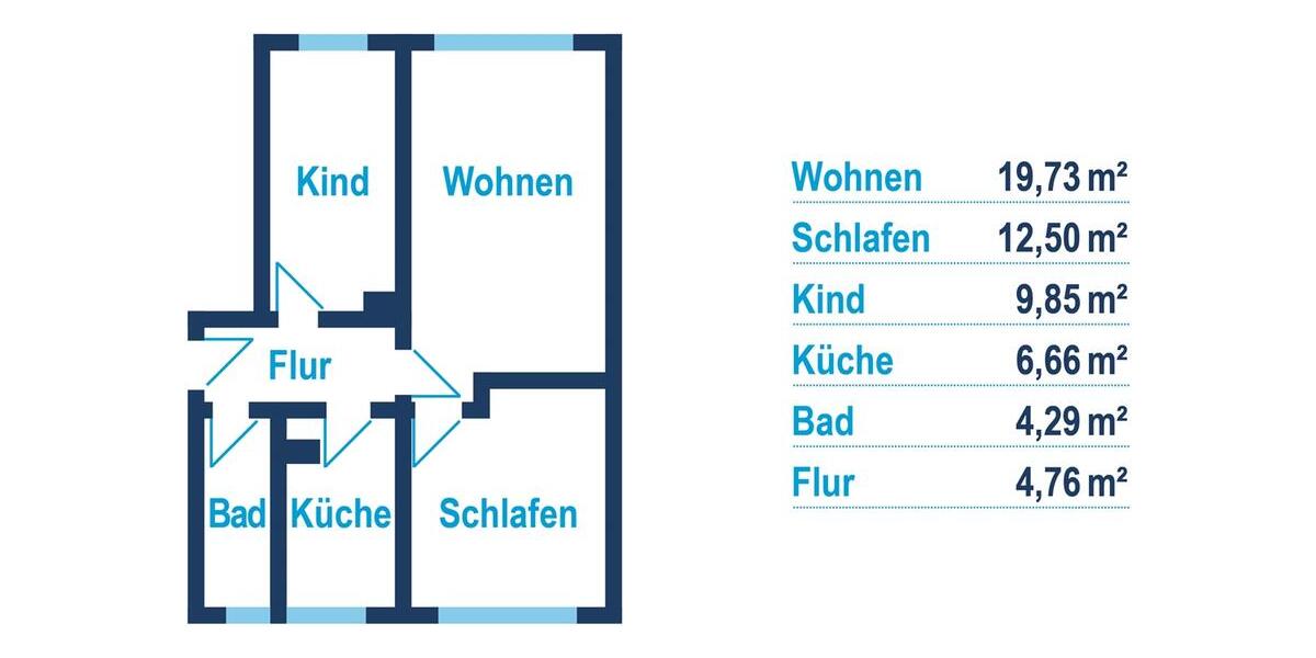 Etagenwohnung Reichenbach im Vogtland - 3 Zimmer, 58 m&sup2;, 350&euro; | Angebot:26198913