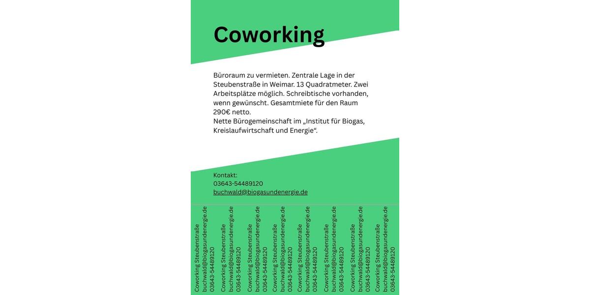 Coworking Büro Büroraum Arbeitsplatz Weimar zimmer