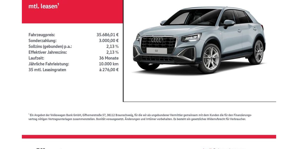 Audi Q2 5.750 km 34.686 &euro; Nordhausen 99734