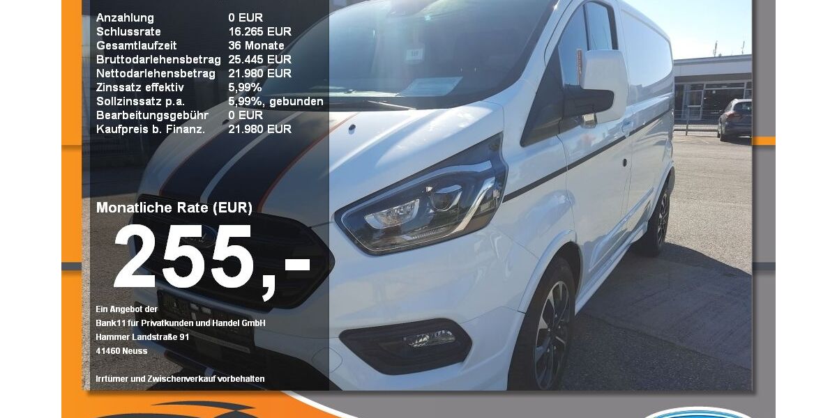 Ford Transit Custom 139.011 km 18.980 &euro; Mühldorf am Inn 84453