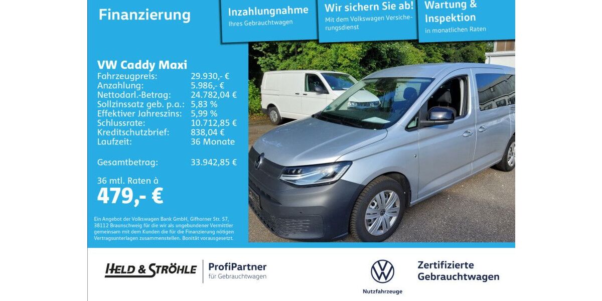 VW Caddy Maxi 57.452 km 29.930 &euro; Ulm 89079