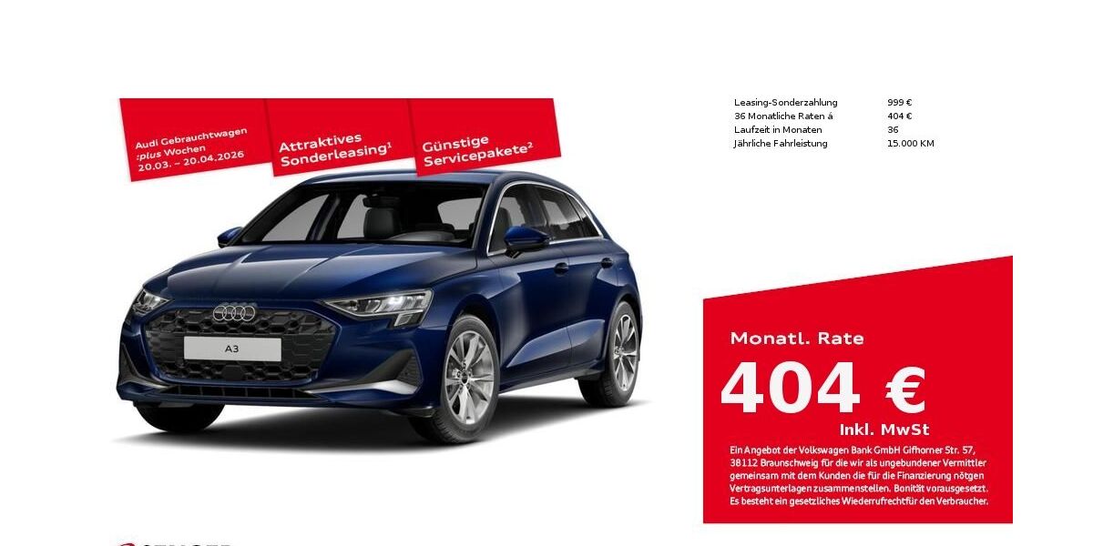 Audi A3 23.200 km 32.950 &euro; Lübeck 23556
