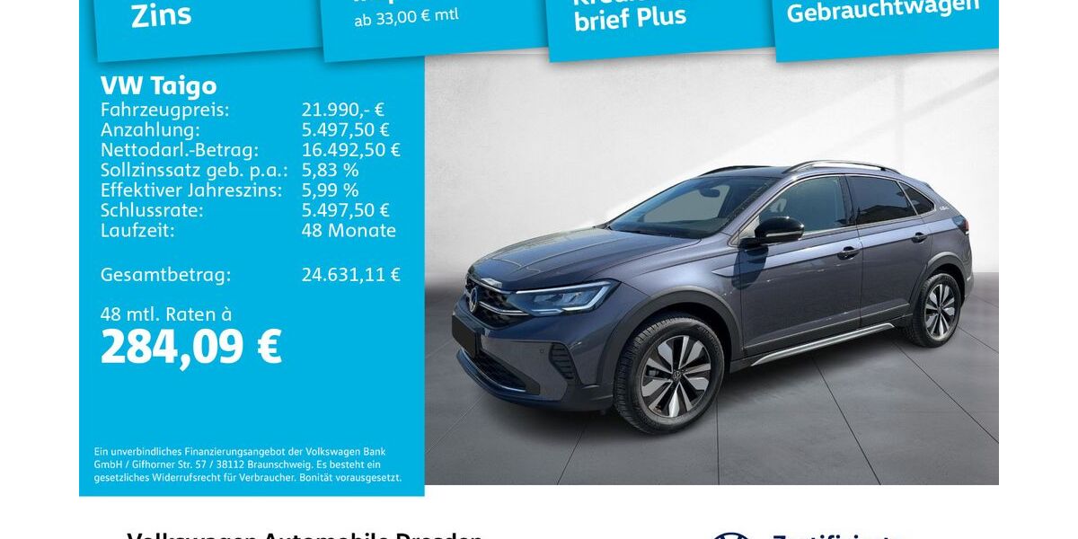 VW Taigo 5.273 km 21.490 &euro; Dresden 01067