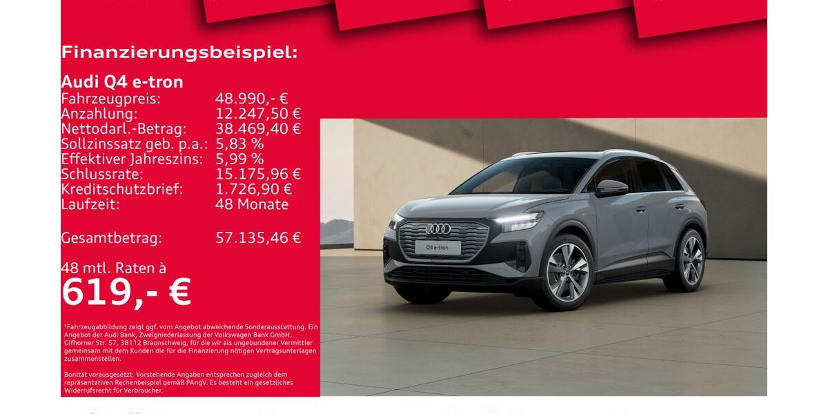Audi Q4 e-tron 2.733 km 48.990 € Hannover 30179