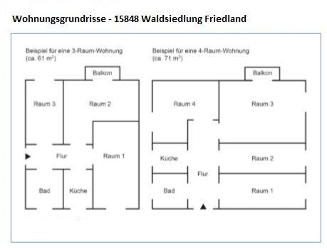 Etagenwohnung Beeskow - 3 Zimmer, 60 m&sup2;, 479&euro; | Angebot:26399458