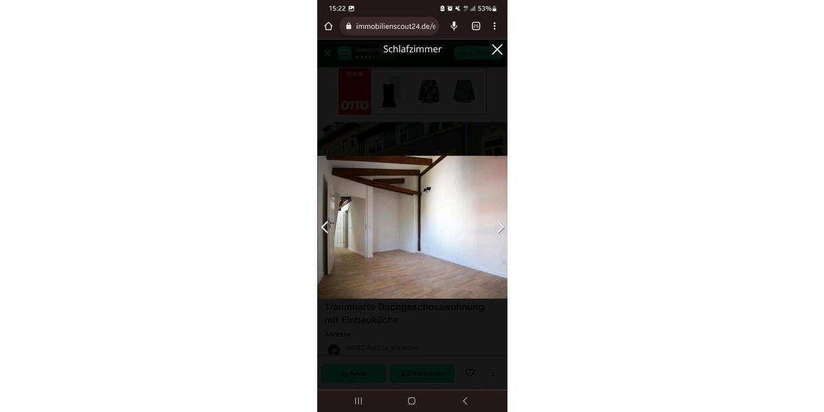 Dachgeschoßwohnung Apolda - 2 Zimmer, 61 m&sup2;, 740&euro; | Angebot:26665310