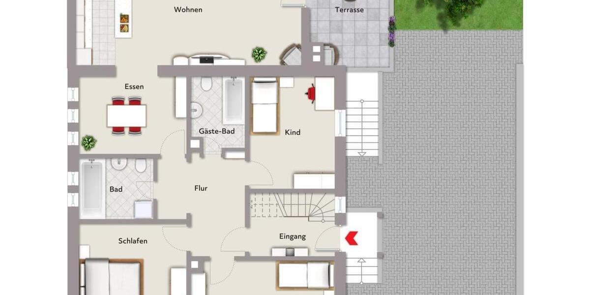 Erdgeschoßwohnung Bobenheim-Roxheim Roxheim - 4.5 Zimmer, 120 m&sup2;, 1.560&euro; | Angebot:24757245