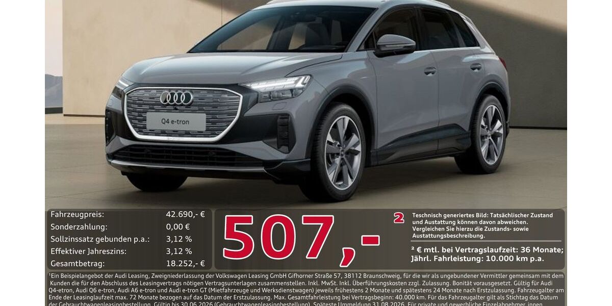 Audi Q4 e-tron 37.153 km 42.690 &euro; Ingolstadt 85057