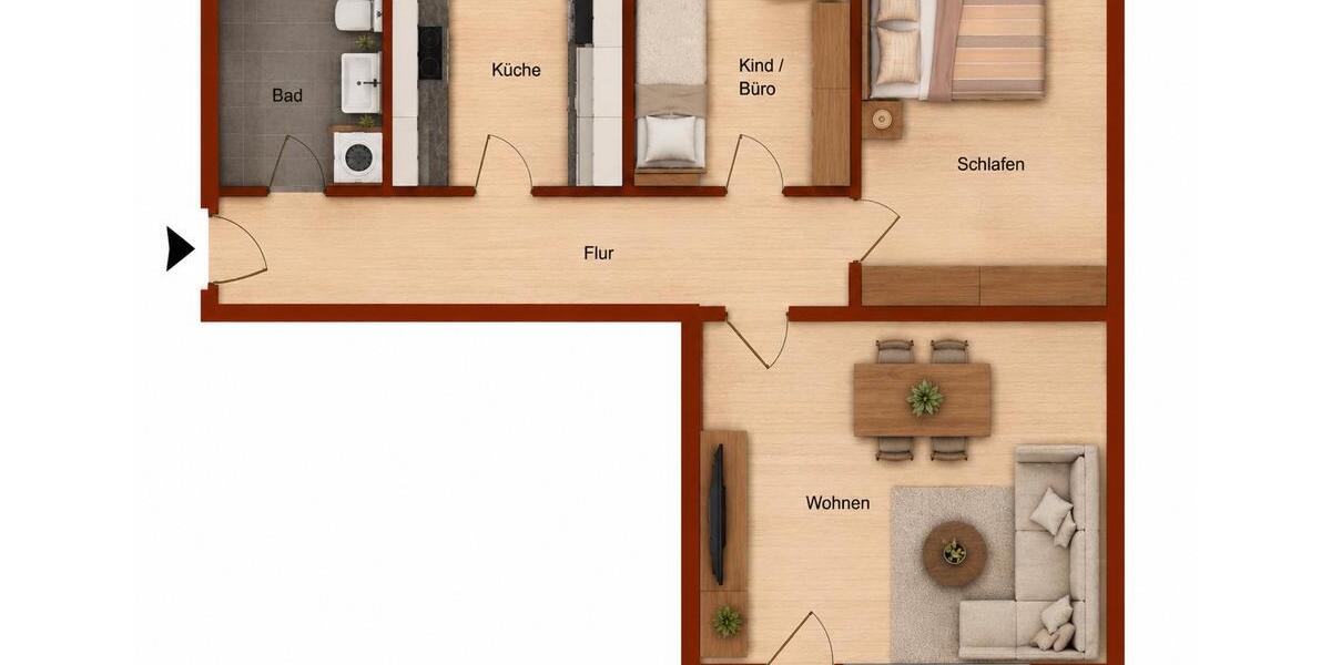 Etagenwohnung Gifhorn - 3 Zimmer, 71 m&sup2;, 180.000&euro; | Angebot:27266298