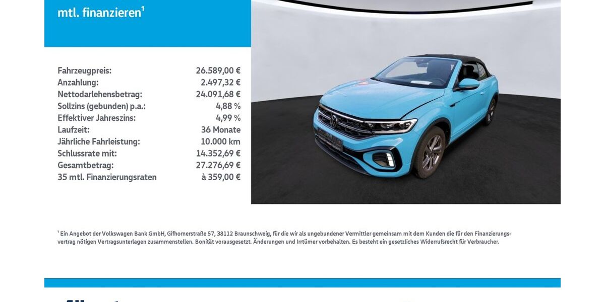 VW T-Roc 40.974 km 25.948 &euro; Nordhausen 99734