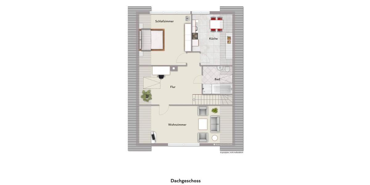 Dachgeschoßwohnung Lingen (Ems) - 3 Zimmer, 70 m&sup2;, 750&euro; | Angebot:26689002
