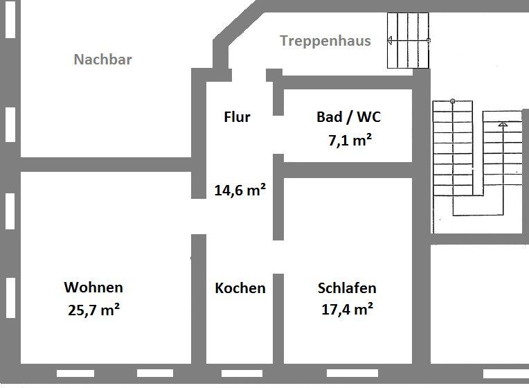 Etagenwohnung Lauta - 2 Zimmer, 65 m&sup2;, 467&euro; | Angebot:26351158