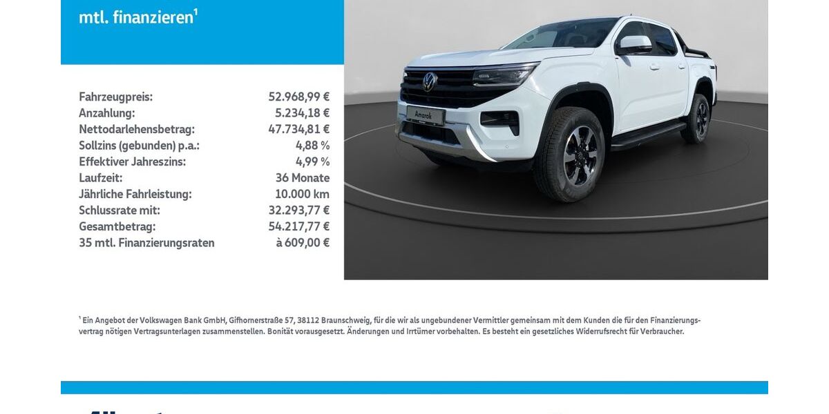 VW Amarok 12.725 km 52.389 &euro; Leinefelde-Worbis/DE 37327