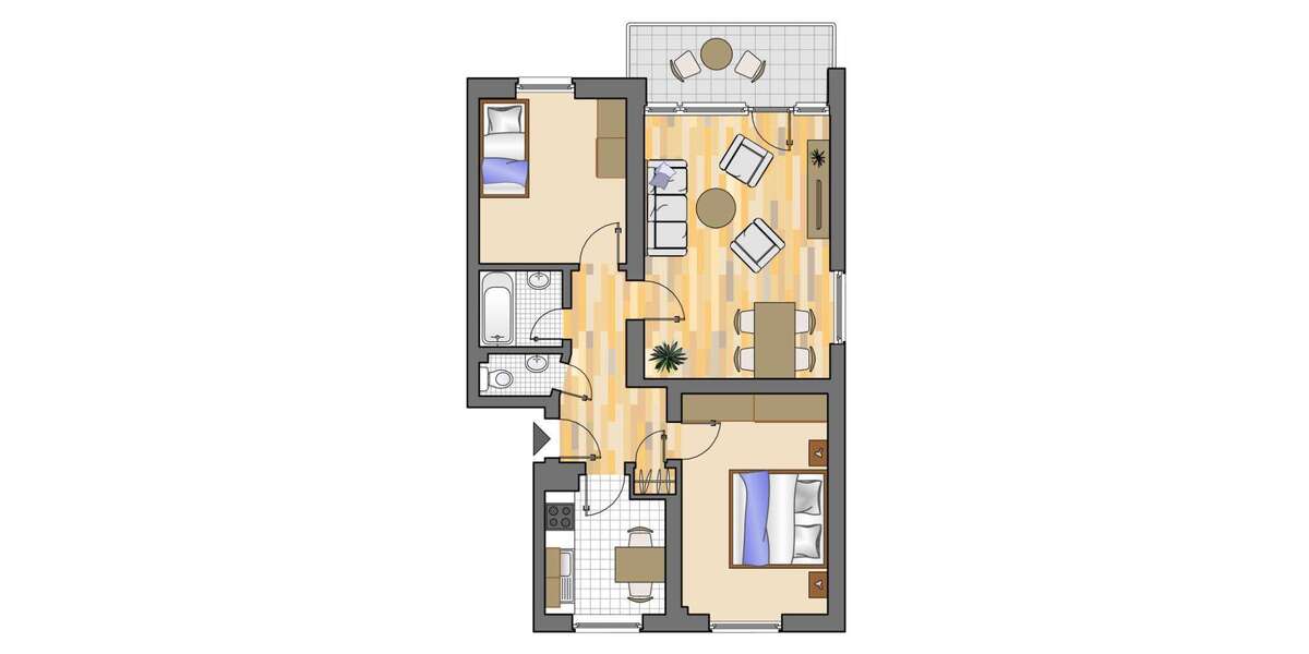 Etagenwohnung Marl Hamm - 3.5 Zimmer, 62 m&sup2;, 499&euro; | Angebot:26688357
