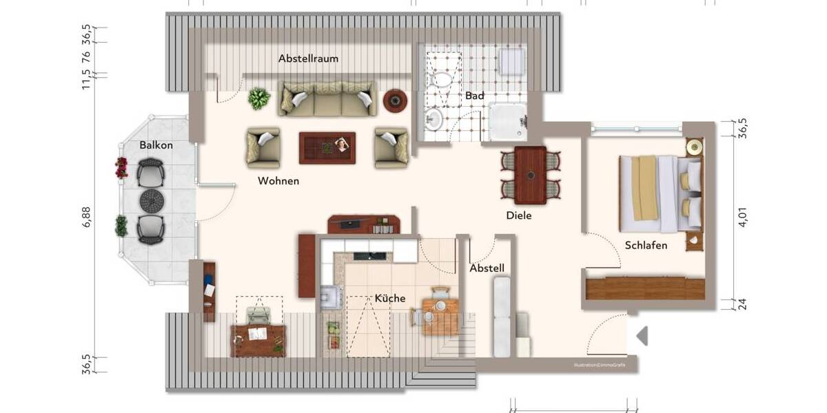 Etagenwohnung Bückeburg - 2 Zimmer, 72 m&sup2;, 189.000&euro; | Angebot:26751386