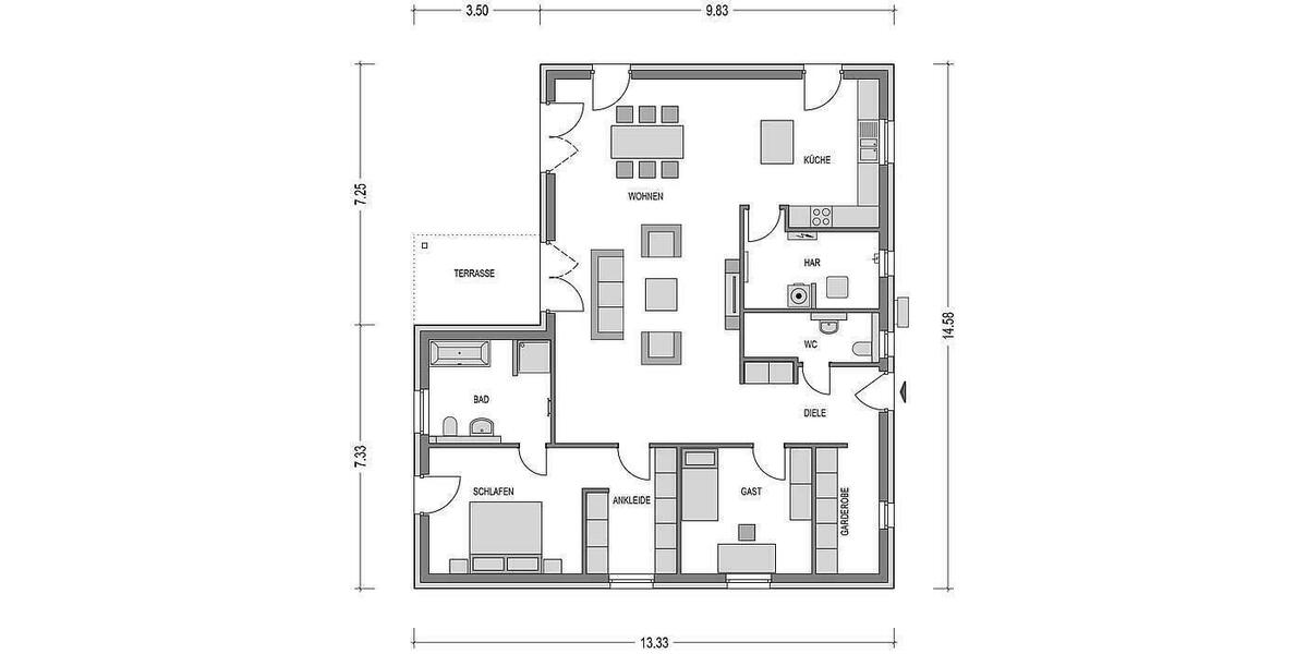 Einfamilienhaus Bad Bodenteich - 5 Zimmer, 149 m&sup2;, 270.000&euro; | Angebot:9039678