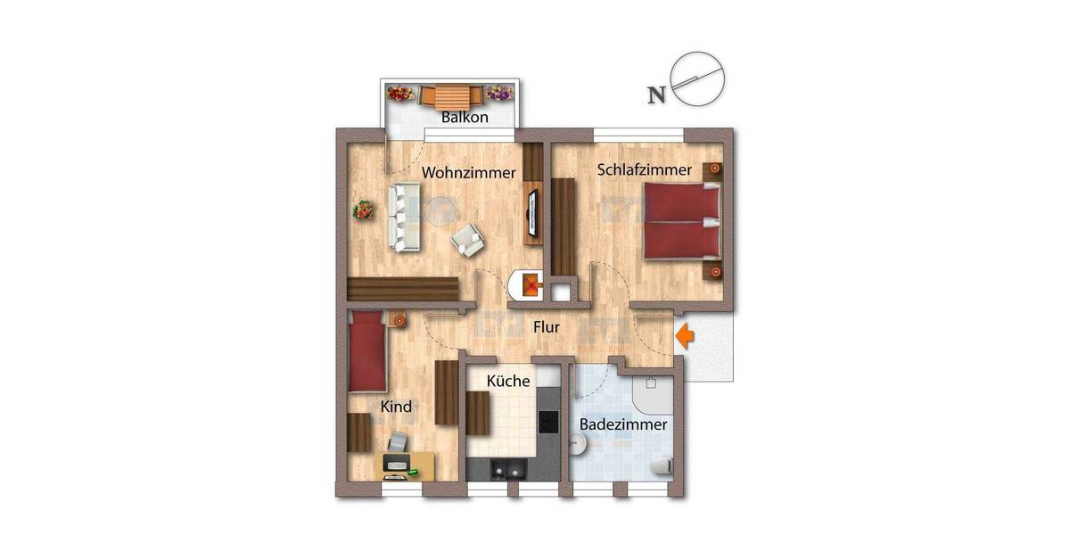 Etagenwohnung Kenzingen - 3 Zimmer, 69 m&sup2;, 230.000&euro; | Angebot:26597630