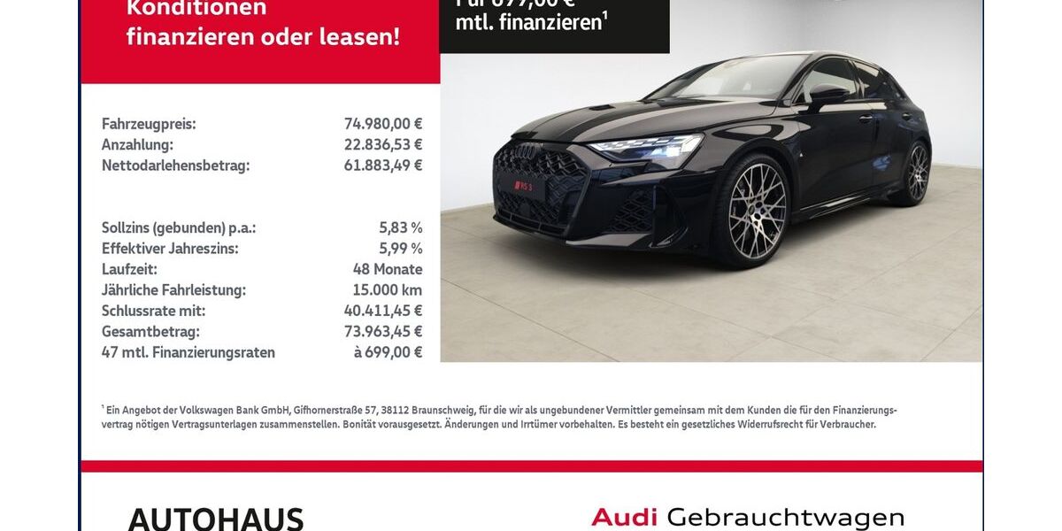 Audi RS3 10.000 km 73.979 &euro; Bitterfeld-Wolfen 06749