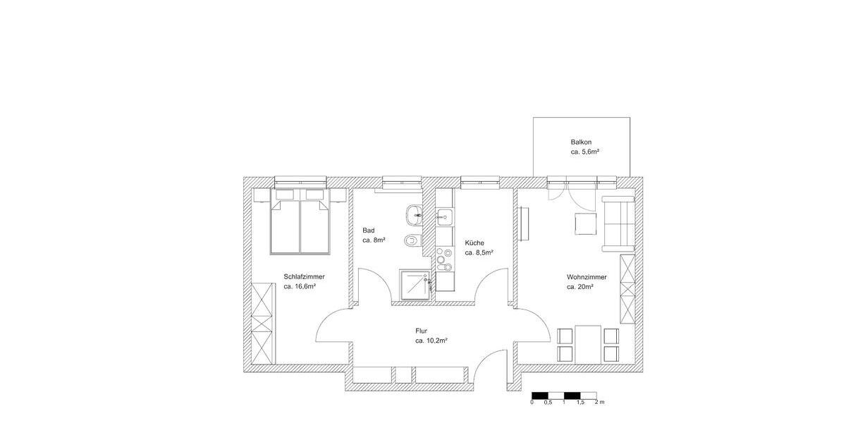 Etagenwohnung Prenzlau - 2 Zimmer, 67 m&sup2;, 800&euro; | Angebot:26294818