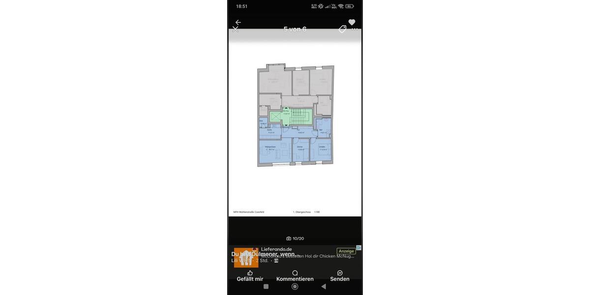 Etagenwohnung Coesfeld - 3 Zimmer, 66 m&sup2;, 1.100&euro; | Angebot:25874334