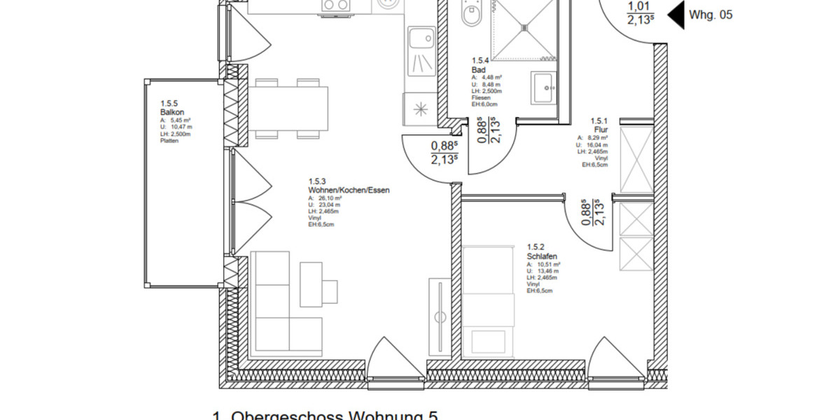 Etagenwohnung Rheurdt - 2 Zimmer, 49 m&sup2;, 331&euro; | Angebot:25379005