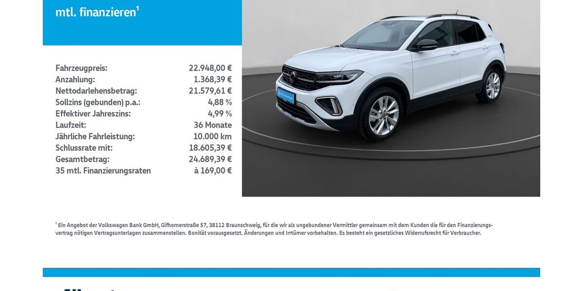 VW T-Cross 19.264 km 22.948 &euro; Nordhausen 99734