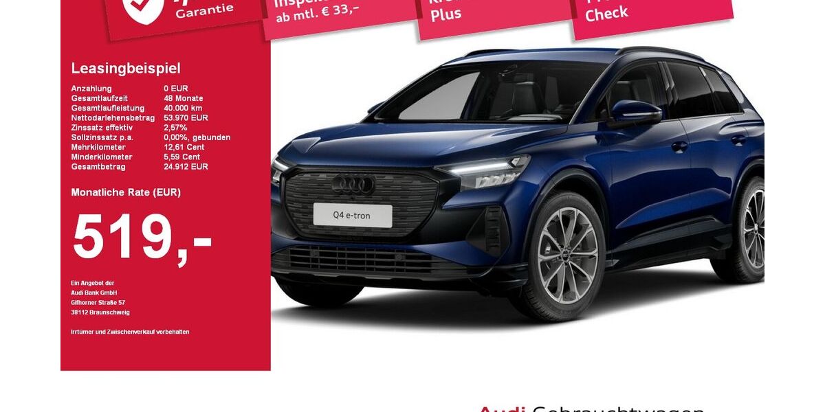 Audi Q4 e-tron 7.343 km 53.970 &euro; Plattling 94447