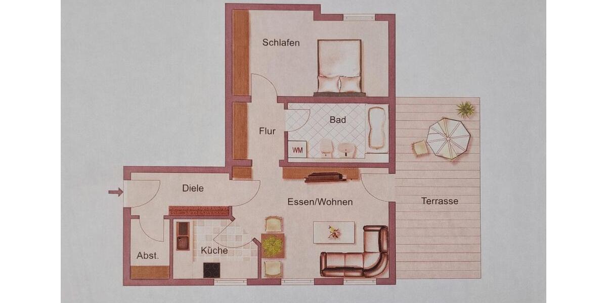 Erdgeschoßwohnung Nagold - 2 Zimmer, 45 m&sup2;, 165.000&euro; | Angebot:26864817