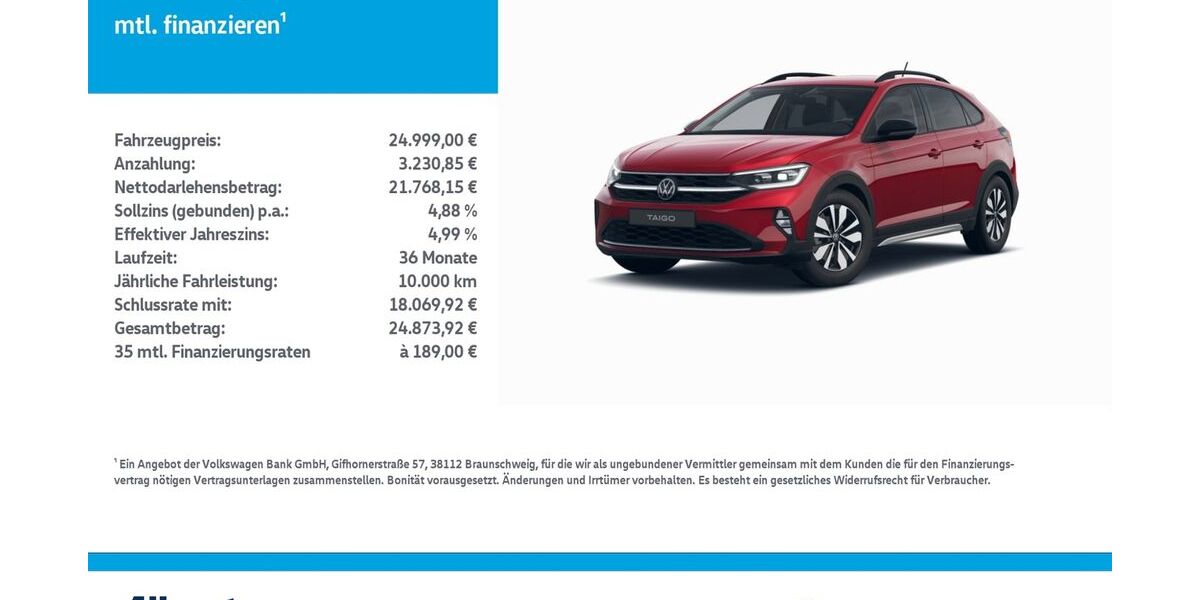 VW Taigo 24.300 km 24.999 &euro; Mühlhausen/Thüringen 99974