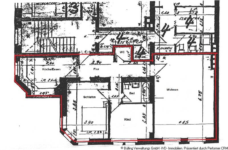 Etagenwohnung Dortmund Mitte - 3 Zimmer, 82 m&sup2;, 249.000&euro; | Angebot:26685412