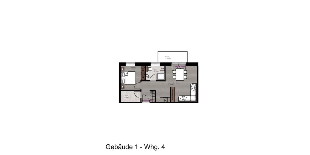 Etagenwohnung Oeversee - 2 Zimmer, 54 m&sup2;, 805&euro; | Angebot:25612538