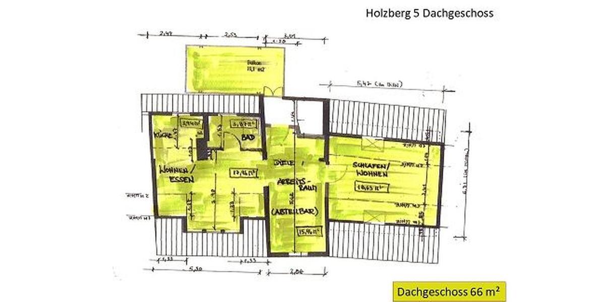 Dachgeschoßwohnung Helmstedt - 2.5 Zimmer, 66 m&sup2;, 478&euro; | Angebot:26688776