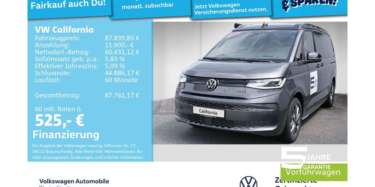 VW T7 California 9.900 km 76.490 &euro; Mannheim 68309