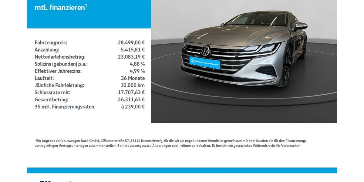 VW Arteon 74.060 km 28.499 &euro; Nordhausen 99734