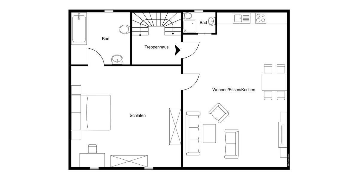 Dachgeschoßwohnung Attendorn - 2 Zimmer, 90 m&sup2;, 850&euro; | Angebot:26339516