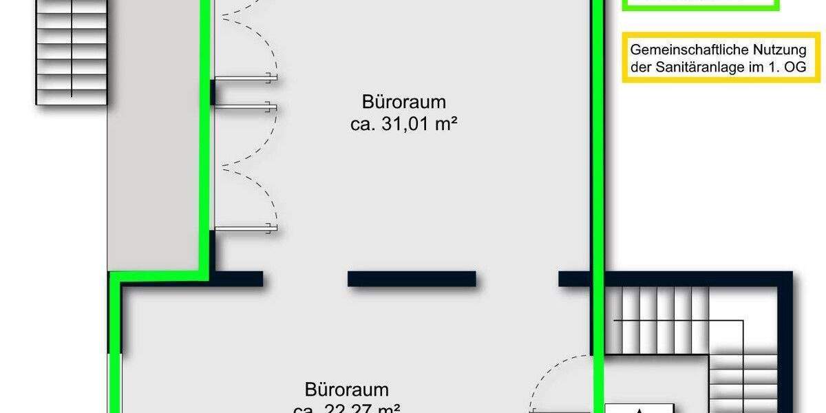 Gewerbeobjekt Bremen Burgdamm - 2 Zimmer, 60 m&sup2;, 550&euro; | Angebot:25537209