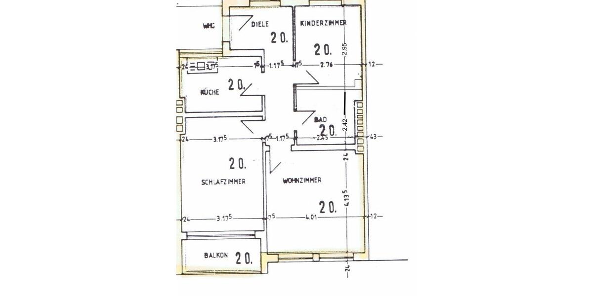 Etagenwohnung Braunschweig Nordstadt - 3 Zimmer, 74 m&sup2;, 111.000&euro; | Angebot:27101705