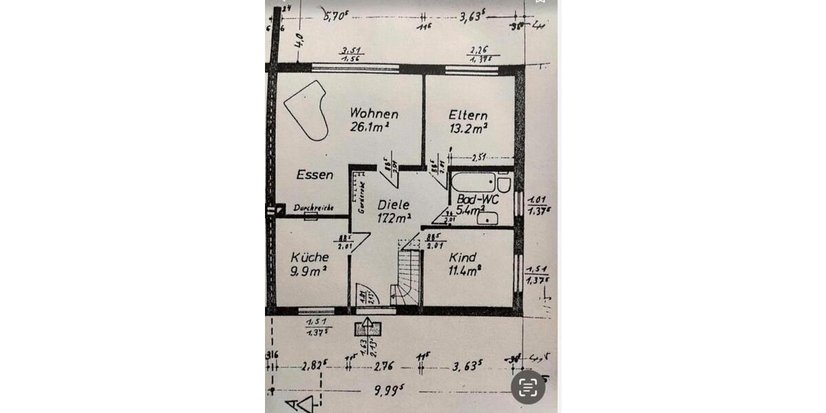 Erdgeschoßwohnung Gnarrenburg - 3 Zimmer, 85 m&sup2;, 900&euro; | Angebot:26398882