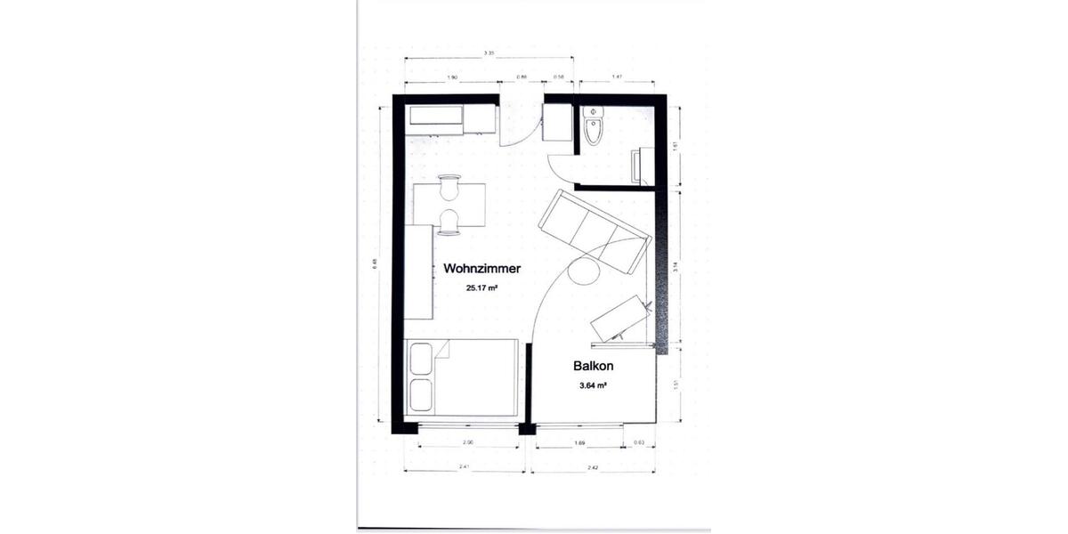 Etagenwohnung Wunstorf - 1 Zimmer, 32 m&sup2;, 109.000&euro; | Angebot:27426811
