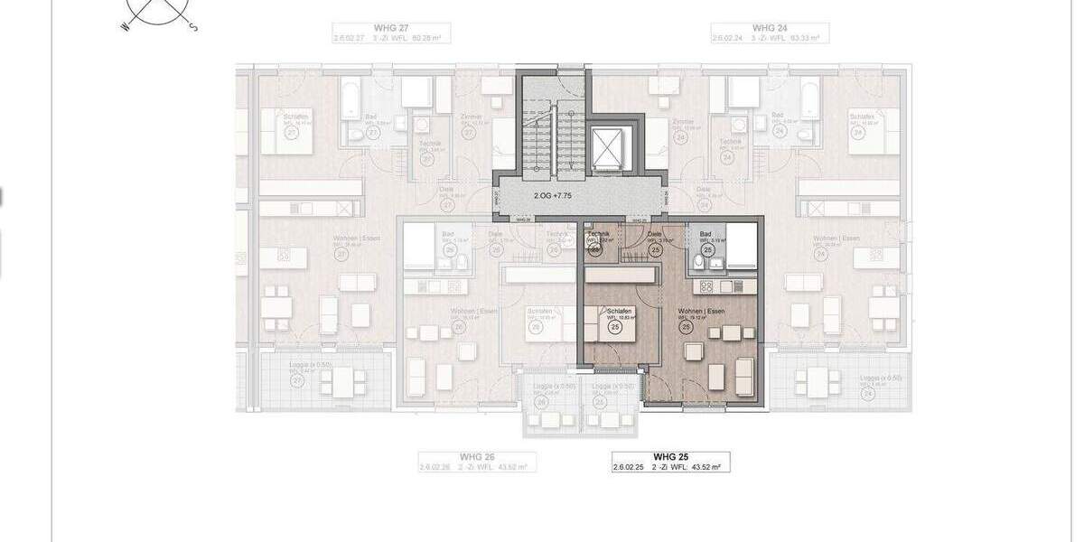 Etagenwohnung Aachen Aachen-Mitte - 2 Zimmer, 43 m&sup2;, 249.000&euro; | Angebot:25927338
