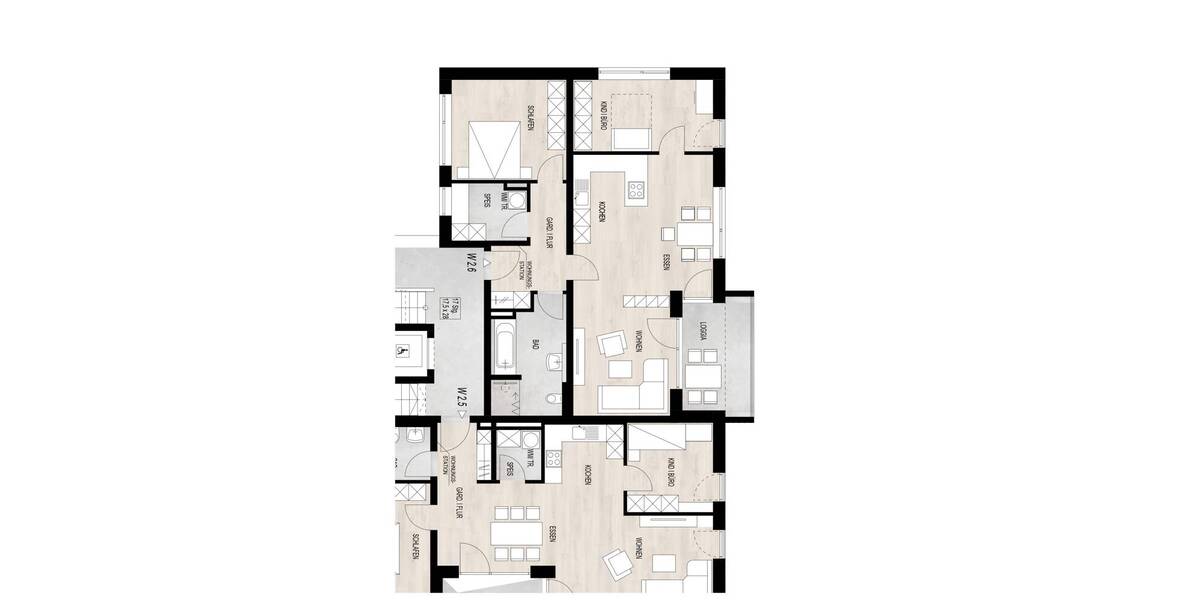 Etagenwohnung Schwarzach Bühel b. Schwarzach - 3 Zimmer, 90 m&sup2;, 381.892&euro; | Angebot:25670337