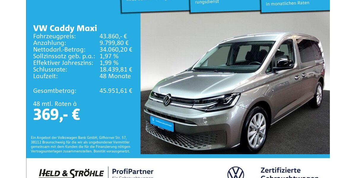 VW Caddy Maxi 9.994 km 42.890 &euro; Ulm 89079