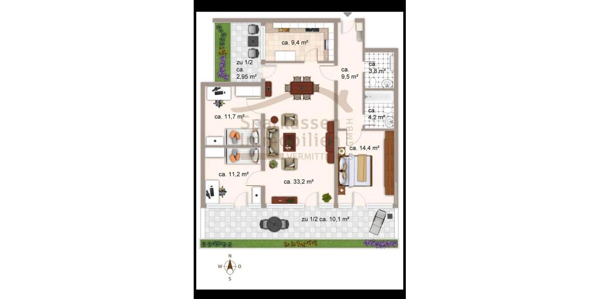 Terrassenwohnung Taufkirchen - 4 Zimmer, 104 m&sup2;, 560.000&euro; | Angebot:26758739