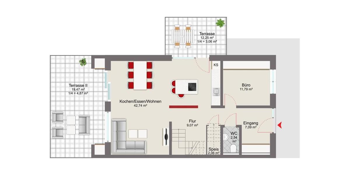 Doppelhaushälfte Aystetten - 5 Zimmer, 155 m&sup2;, 2.844&euro; | Angebot:23570199