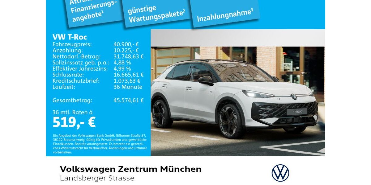 VW T-Roc 3.000 km 40.900 € München 80687