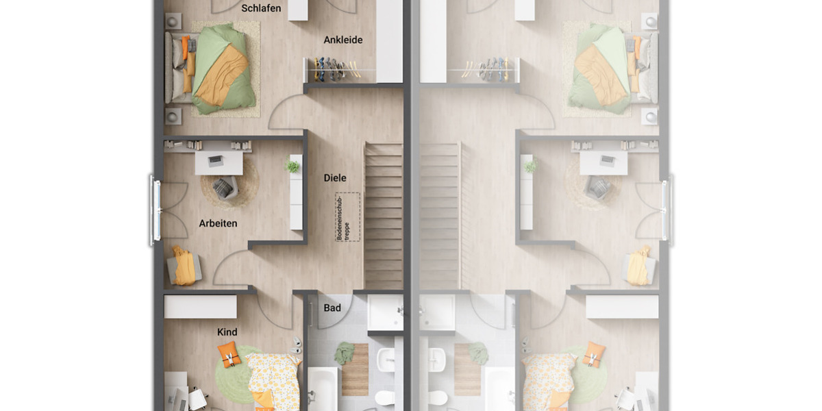 Doppelhaushälfte Erfurt Büßleben - 4 Zimmer, 128 m&sup2;, 375.240&euro; | Angebot:25537771