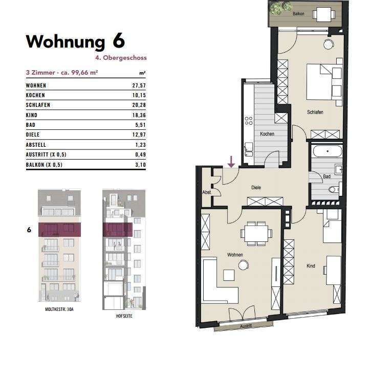 Wohnung zum Kaufen in Köln 689.000 € 100 m²