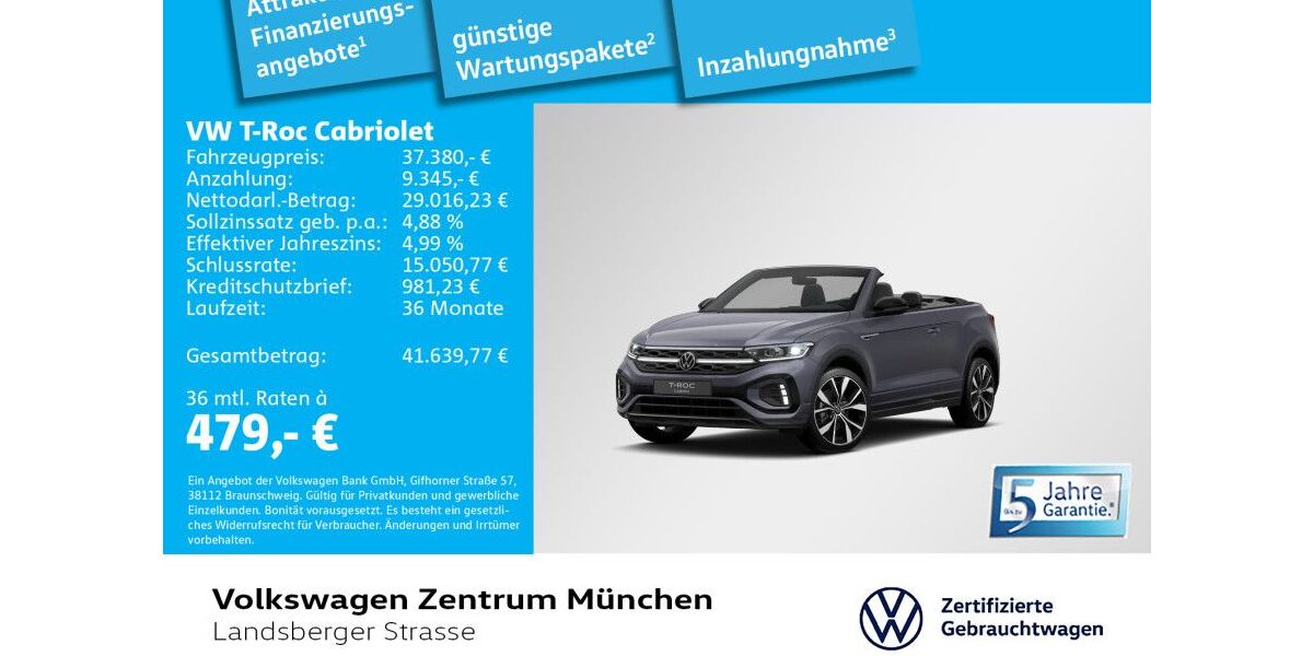 VW T-Roc 5.476 km 37.380 &euro; München 80687