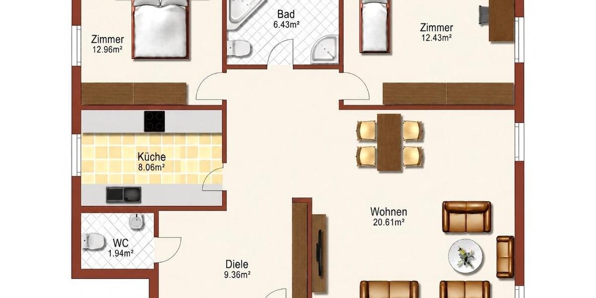 Dachgeschoßwohnung Wilsdruff - 3 Zimmer, 77 m&sup2;, 690&euro; | Angebot:26691500